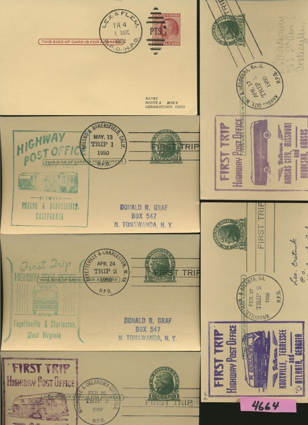 SCARCE 1950s HWY POST OFFICE 1ST DAY COVER COLLECTION: As pictured, scarce low volume issues