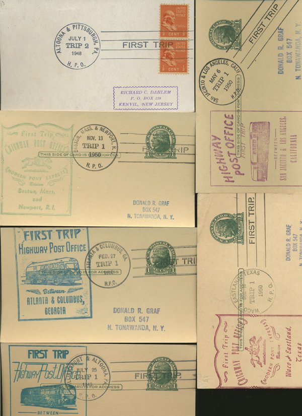 SCARCE 1950s HWY POST OFFICE 1ST DAY COVER COLLECTION: As pictured, scarce low volume issues