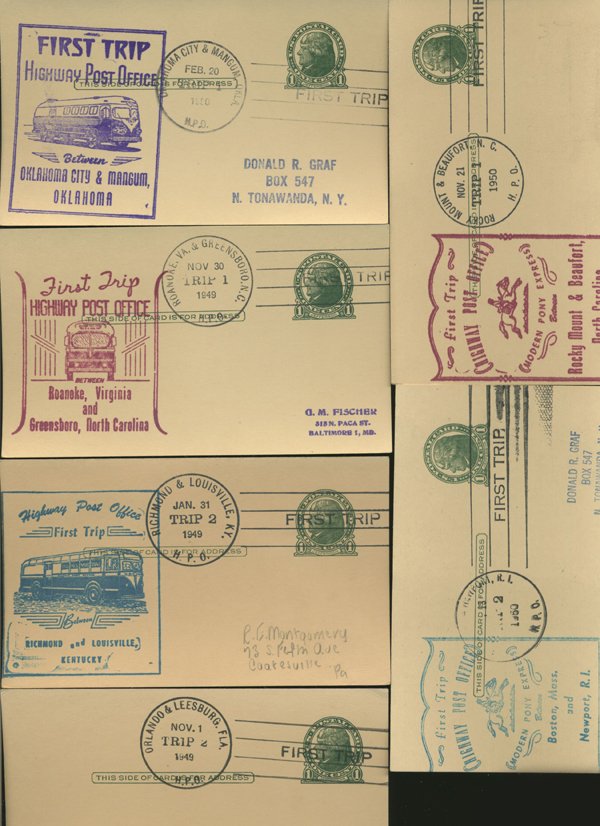 SCARCE 1950s HWY POST OFFICE 1ST DAY COVER COLLECTION: As pictured, scarce low volume issues