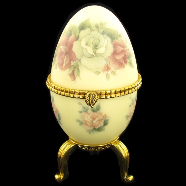 Fabrege Style Decorative Egg Photo Holder: Well crafted; 5"