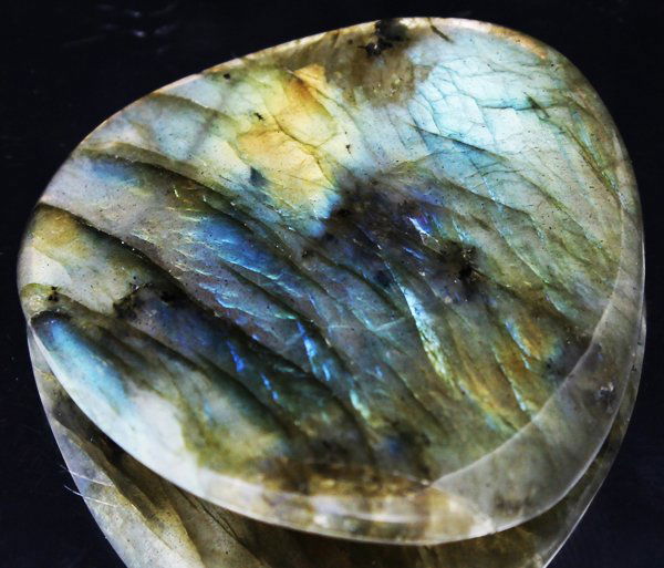 65ct Delicate Potato Chip Cut Labradorite Cabochon: Excellent expensive cut