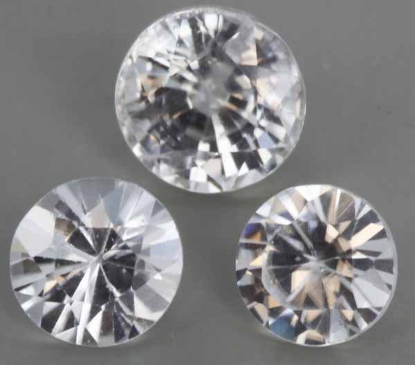 2.4ct White Zircon Parcel: Nice parcel, Well colored & cut; with customary treatment
