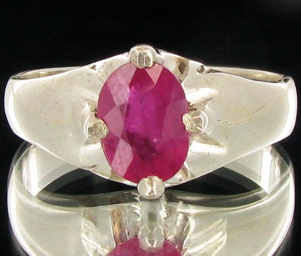 22.6twc Madagascar Ruby Sterling Ring: Well crafted piece; stone with customary treatment