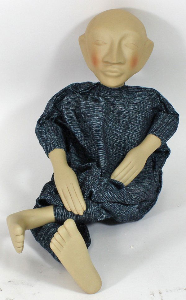 Hand Crafted Porcelain Puppet Doll: Hand crafted porcelain head hands and feet ready for your decoration; 14"