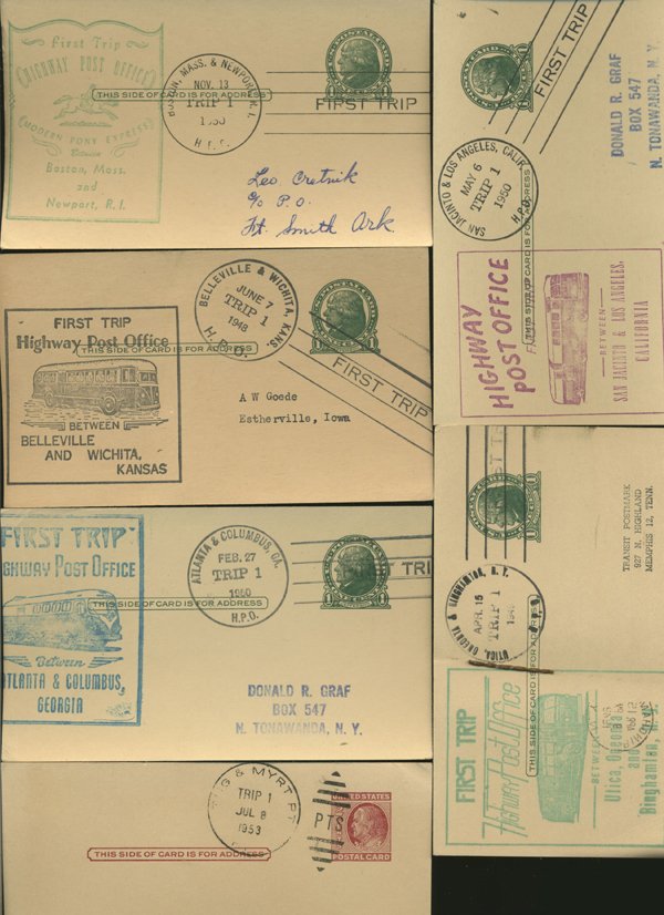 SCARCE 1950s HWY POST OFFICE 1ST DAY COVER COLLECTION: As pictured, scarce low volume issues