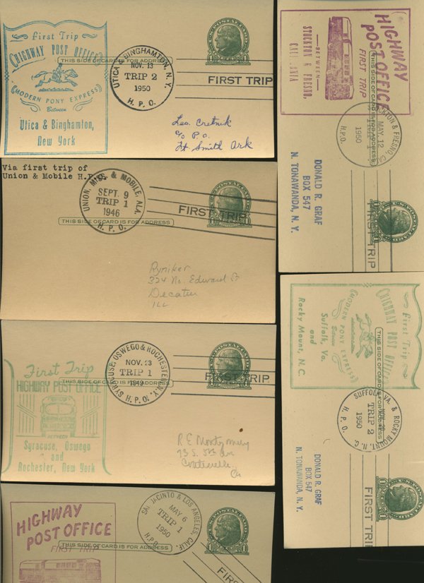 SCARCE 1950s HWY POST OFFICE 1ST DAY COVER COLLECTION: As pictured, scarce low volume issues