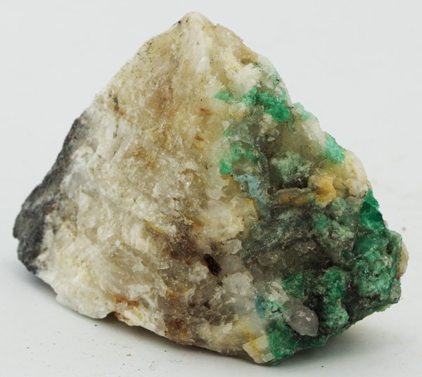 435ct Natural Colombian Emerald Crystal Cluster: Excellent specimen with pyrite crystals and small emerald crystal vein on base material