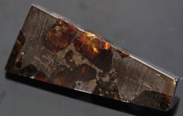 9.75ct Imalac Meteor Pallasite Olivine Space Peridot: Rare jewelry cut piece of nickel iron palasite olivine meteorite; discovered in 1822 in Chile total weight of meteorite was approx. 1000 lbs