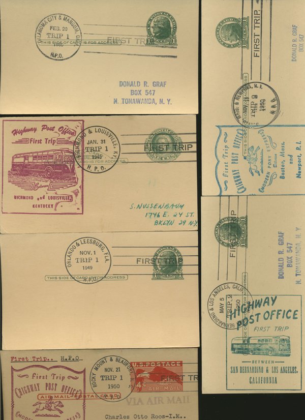 SCARCE 1950s HWY POST OFFICE 1ST DAY COVER COLLECTION: As pictured, scarce low volume issues