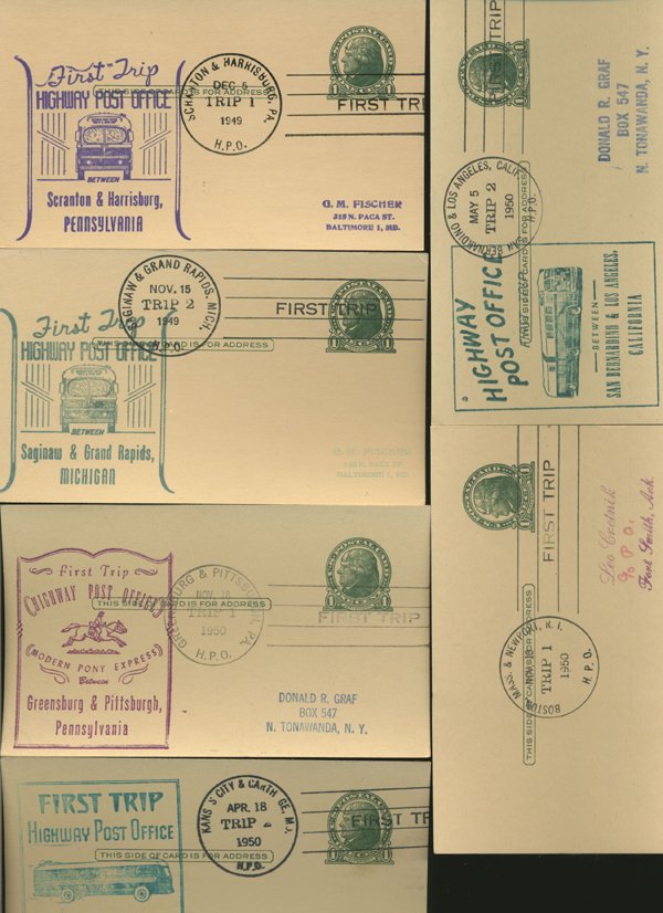 SCARCE 1950s HWY POST OFFICE 1ST DAY COVER COLLECTION: As pictured, scarce low volume issues