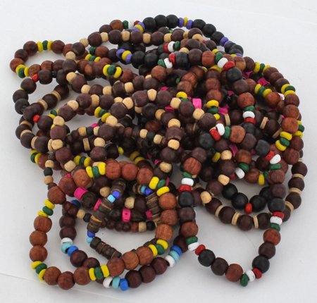 12 Pieces Teak Beads Bracelets Lot: Excellent resellers lot