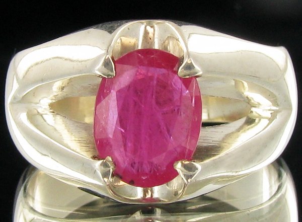 35.5twc Madagascar Ruby Sterling Ring: Well crafted piece; stone with customary treatment