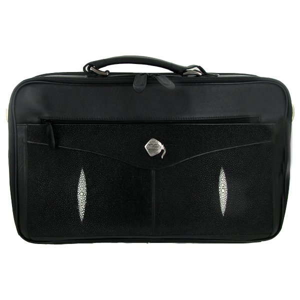 Multi-Pelt Stingray Skin Briefcase/Computer Bag: Excellent NEW handcrafted piece made from 4 pelts; 16.5" wide