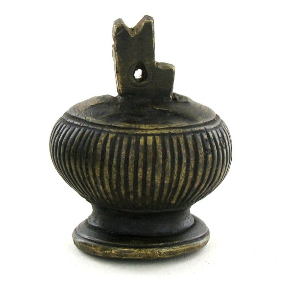 Antique Urn Shaped Brass Opium Weight 1800s: Excellent Scarce 1800s Chiang Mai Piece; 198g