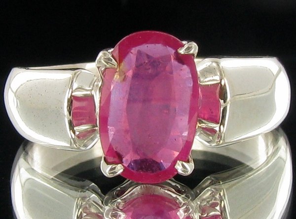 20.85twc Madagascar Ruby Sterling Ring: Well crafted piece; stone with customary treatment