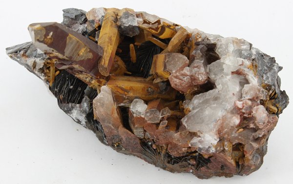 2670ct Quartz Hematite Iron Ox Crystal Cluster: Excellent natural specimen