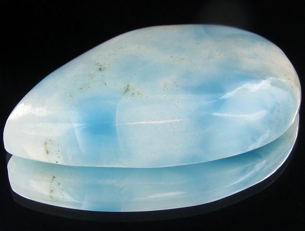 63.55ct Blue Green Larimar/Pectolite Cabochon: Excellent scarce treated grade 6 of 10 specimen; Dominican Republic origin, the world's only source