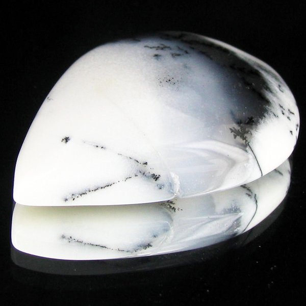 35.85ct Dendrite Opal Cabochon: Excellent piece; well cut and colored; with treatment