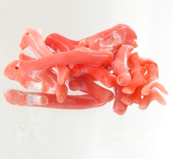 50ct Scarce Taiwan Salmon Pink Natural Coral Parcel: Scarce natural color coral strand; with customary treatment unless noted otherwise; stock photo, parcel may vary slightly