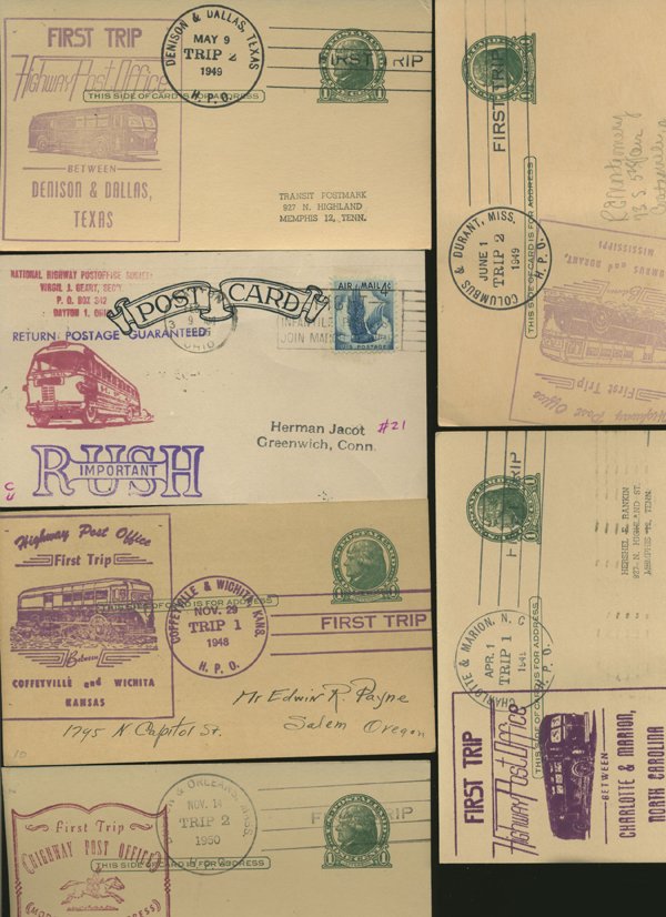 SCARCE 1950s HWY POST OFFICE 1ST DAY COVER COLLECTION: As pictured, scarce low volume issues