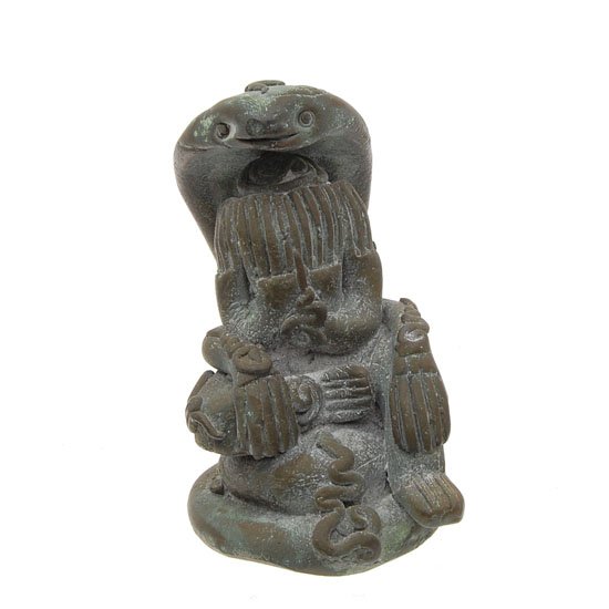 Vintage Brass See No Evil Buddha Under Naga: Excellent vintage solid brass piece Buddha with eyes covered under serpent; 3.5"