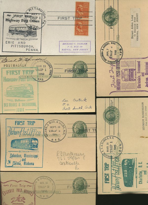 SCARCE 1950s HWY POST OFFICE 1ST DAY COVER COLLECTION: As pictured, scarce low volume issues