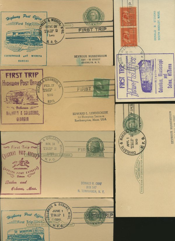 SCARCE 1950s HWY POST OFFICE 1ST DAY COVER COLLECTION: As pictured, scarce low volume issues
