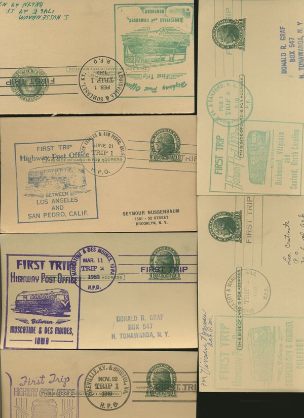 SCARCE 1950s HWY POST OFFICE 1ST DAY COVER COLLECTION: As pictured, scarce low volume issues
