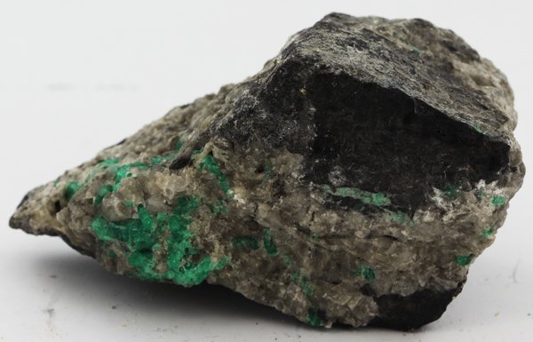 1565ct Natural Colombian Emerald Crystal Cluster: Excellent specimen with pyrite crystals and small emerald crystal vein on base material