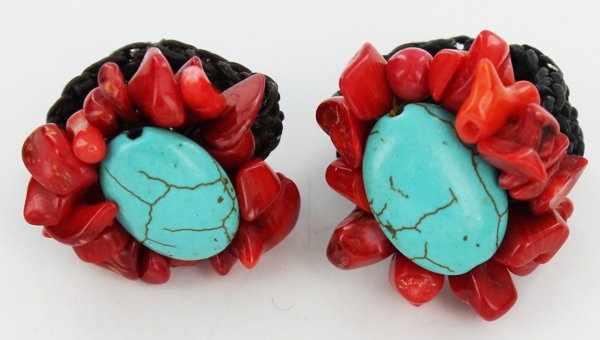 Hand Crocheted Howlite Coral Rings: Excellent handcrafted pieces