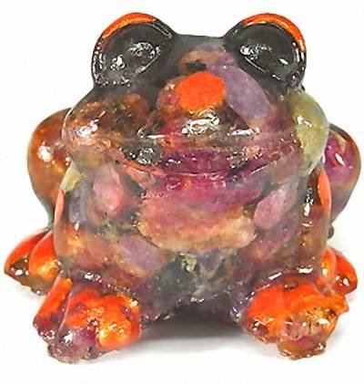 430.00ct Premium Natural Red Ruby Frog Statue: Scarce piece; made of bonded translucent red ruby