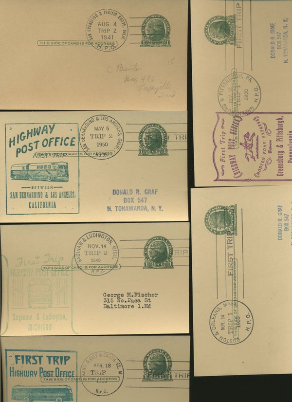 SCARCE 1950s HWY POST OFFICE 1ST DAY COVER COLLECTION: As pictured, scarce low volume issues