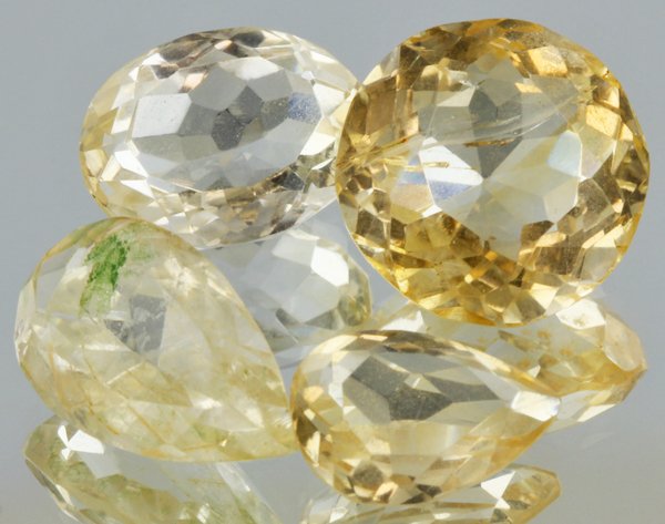 21.5ct Lemon Yellow Citrine Mixed Cut Parcel: Excellent heated grade 9 of 10 specimen; estimated Gem Guide wholesale $35, estimated retail $100; Africa origin