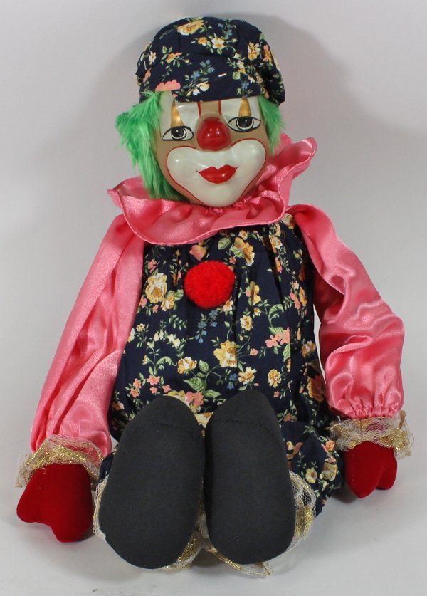 Hand Crafted Porcelain Puppet Doll: Hand crafted porcelain head hands and feet ready for your decoration; 14"