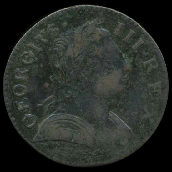 1775 Great Britain Colonial 1/2 Penny F/VF: Better circulated piece; possible Machin's Mills mintage