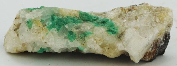 255ct Natural Colombian Emerald Crystal Cluster: Excellent specimen with pyrite crystals and small emerald crystal vein on base material