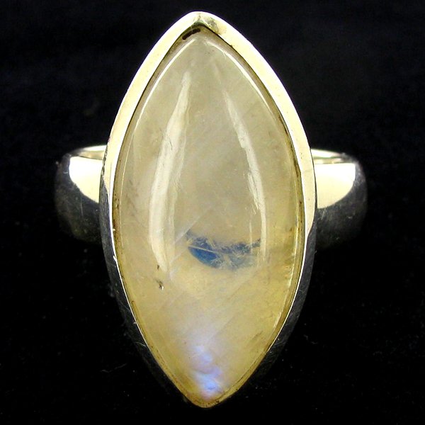 53.48twc Moonstone Sterling Ring: Excellent well crafted piece; stone well cut/colored with treatment