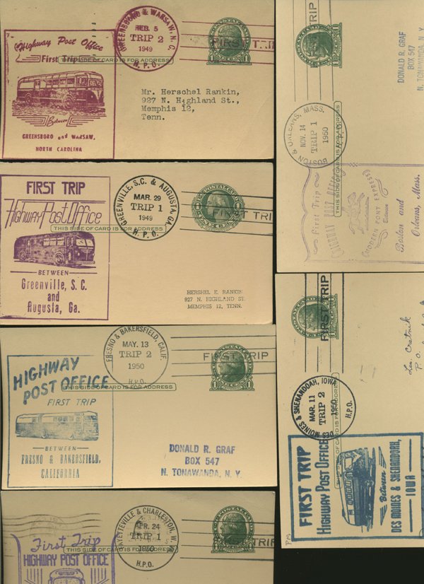 SCARCE 1950s HWY POST OFFICE 1ST DAY COVER COLLECTION: As pictured, scarce low volume issues