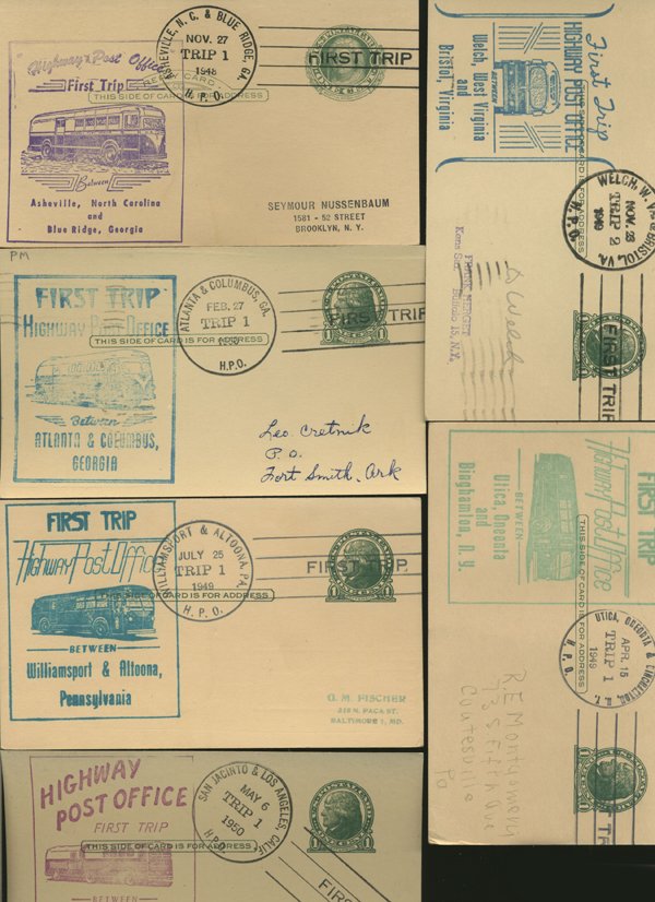 SCARCE 1950s HWY POST OFFICE 1ST DAY COVER COLLECTION: As pictured, scarce low volume issues