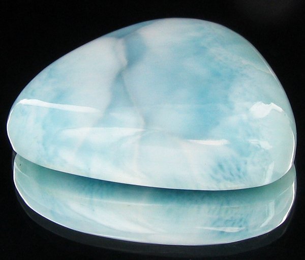 52.55ct Blue Green Larimar/Pectolite Cabochon: Excellent scarce treated grade 6 of 10 specimen; Dominican Republic origin, the world's only source