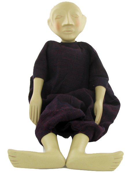 Hand Crafted Porcelain Puppet Doll: Hand crafted porcelain head hands and feet ready for your decoration; 14"