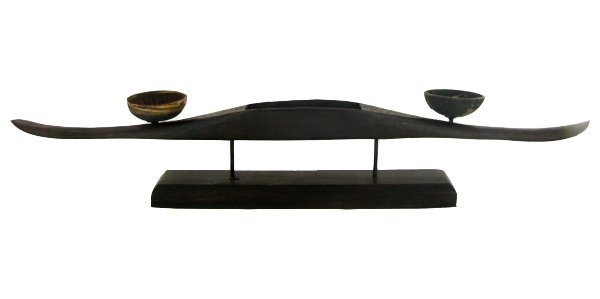 Antique Teak Silk Weft Tool Candle Holder (1 of 1)