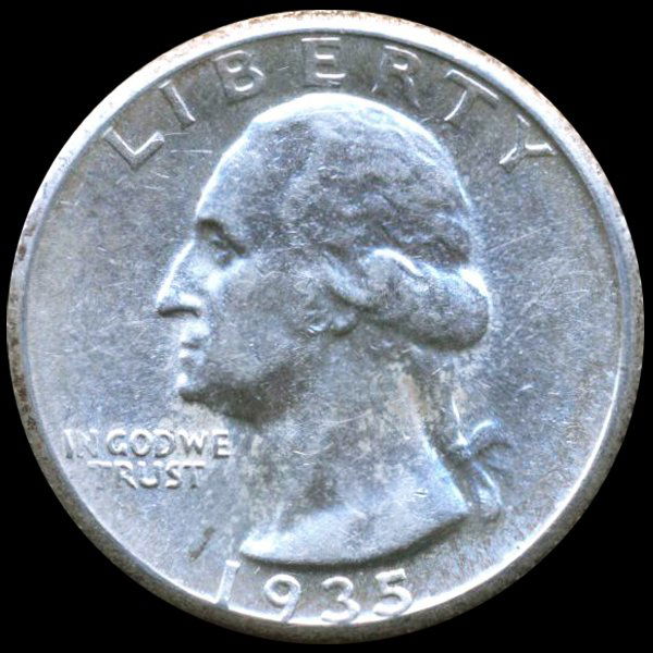 1935S Washington 25c AU S/S ERROR (1 of 2)