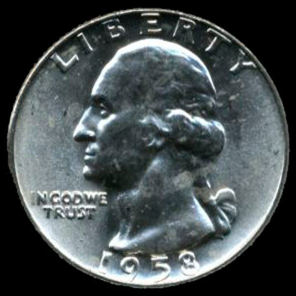 1958D Silver GW 25c Super Gem Error MS  66+ (1 of 2)