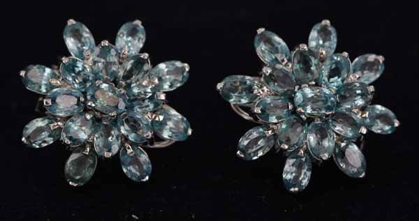 57twc Blue Zircon Gold Vermeil  Earrings (1 of 2)