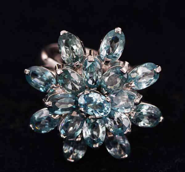 35twc Blue Zircon Gold Vermeil  Ring (1 of 2)