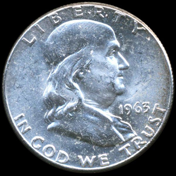 1963 Franklin 50c MS64/65 Double Die ERROR (1 of 2)