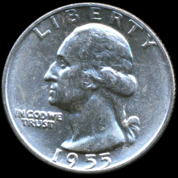 1955D Washington 25c Gem MS64/65 ERROR (1 of 2)