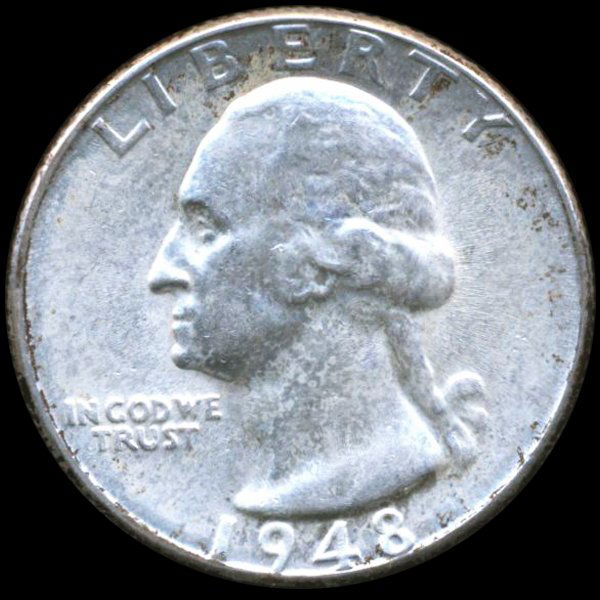 1948D Washington 25c AU D/D ERROR (1 of 2)