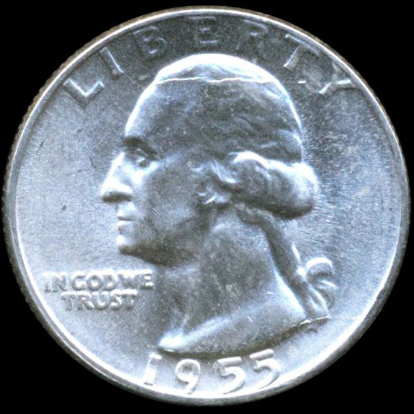 1955 Washington 25c Gem MS65 ERROR (1 of 2)